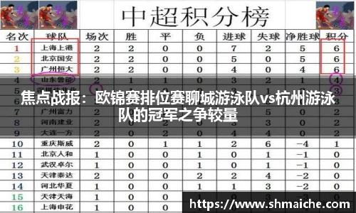 焦点战报：欧锦赛排位赛聊城游泳队vs杭州游泳队的冠军之争较量